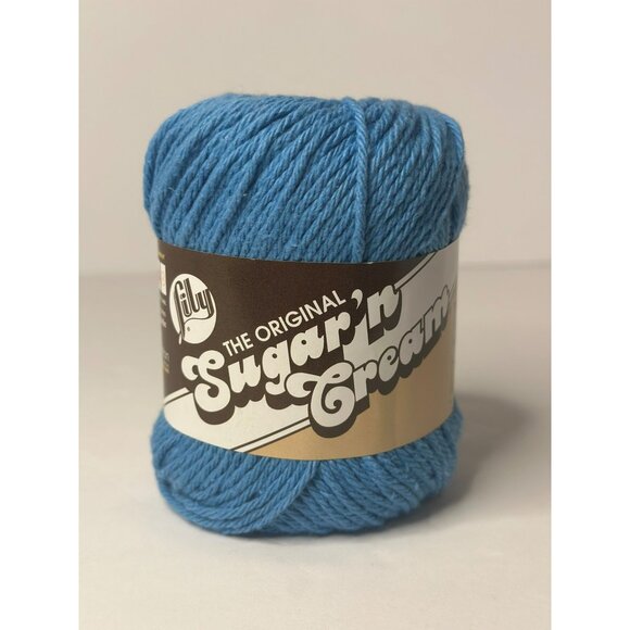 Lily Spinrite Sugars N Cream Yarn Solids "Delft Blue" For Knitting & Crocheting - Picture 1 of 3
